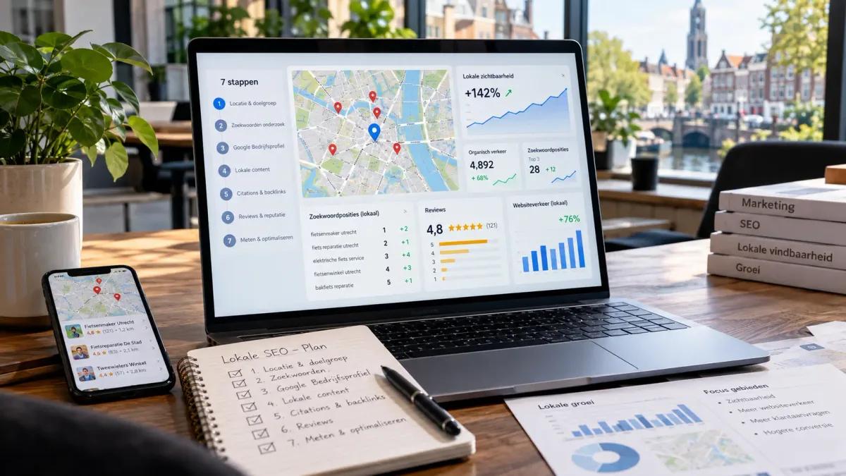 ondernemer werkt aan lokale SEO