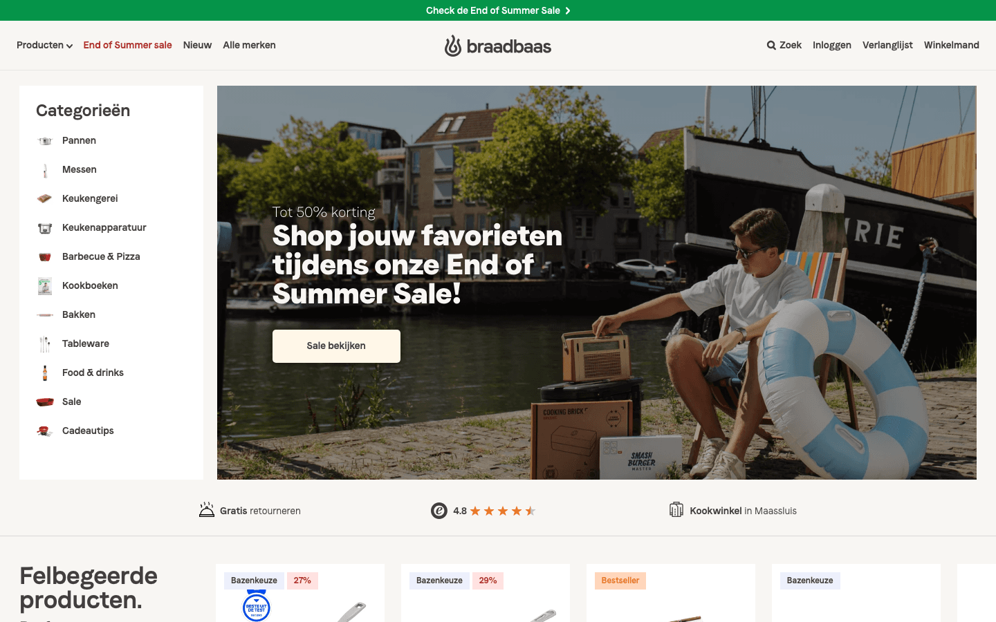Webshop van Braadbaas op Shopify, onderwerp van de SEO- en GEO-audit door Timmermans Media