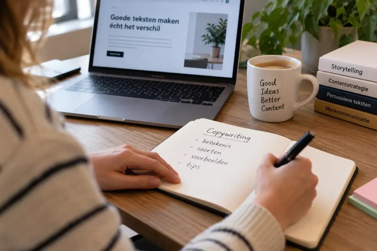 Copywriter werkt aan strategie voor website