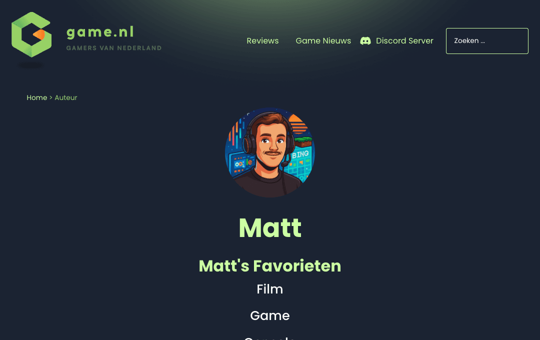 Auteursprofiel van Matt Timmermans op Game.nl met SEO-artikelen over gaming, geschreven door Timmermans Media