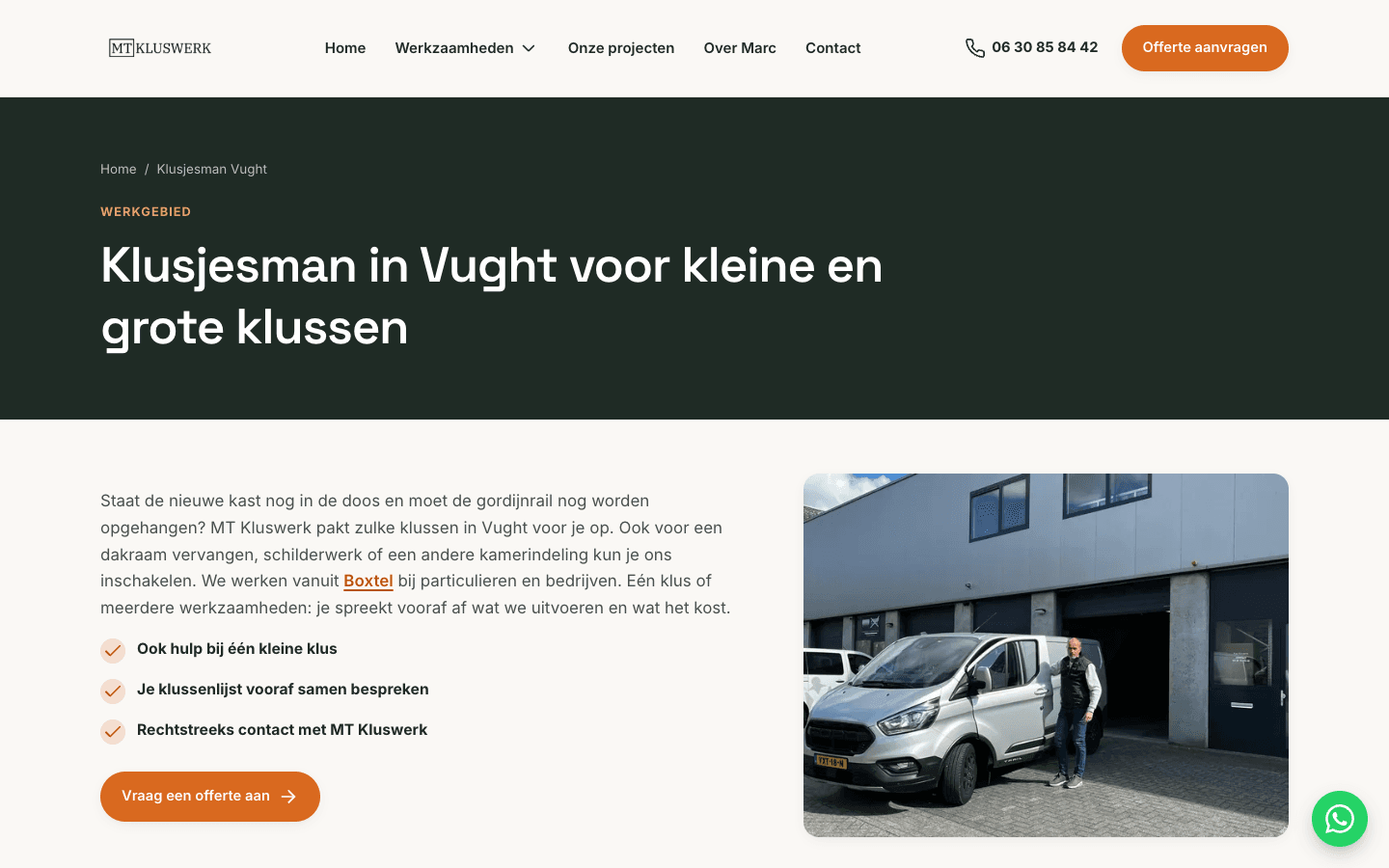 Locatiepagina Klusjesman in Vught op mtkluswerk.nl