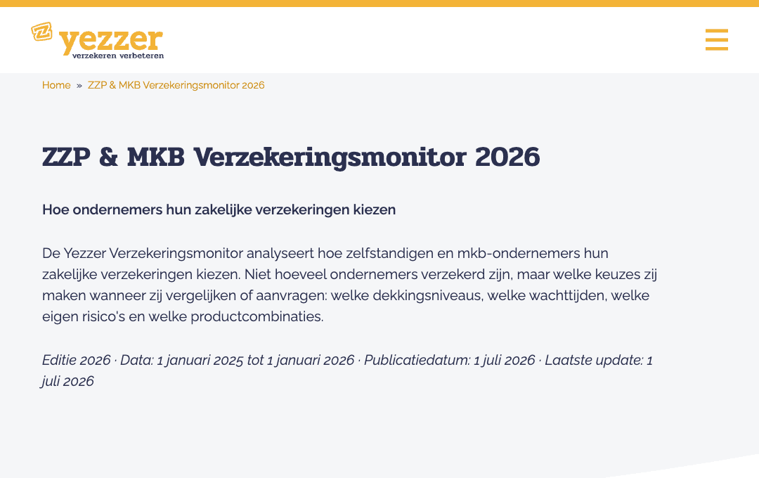 Yezzer, verzekeringsplatform voor zzp'ers en mkb