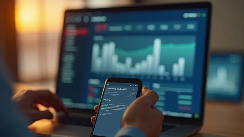 Smartphone toont automatische leadmelding naast laptop met CRM-dashboard