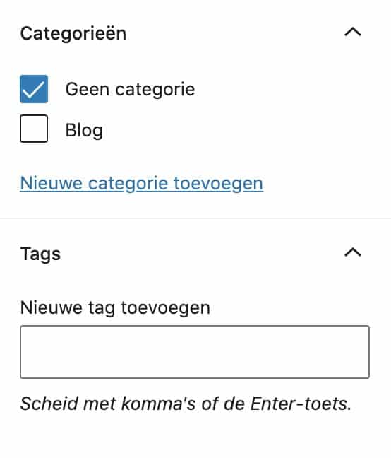 Blog categorie