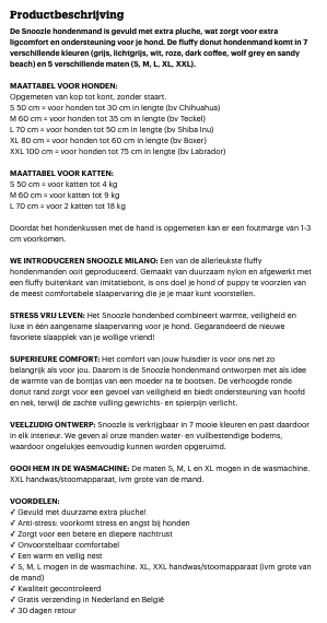 voorbeeld van goede productomschrijving